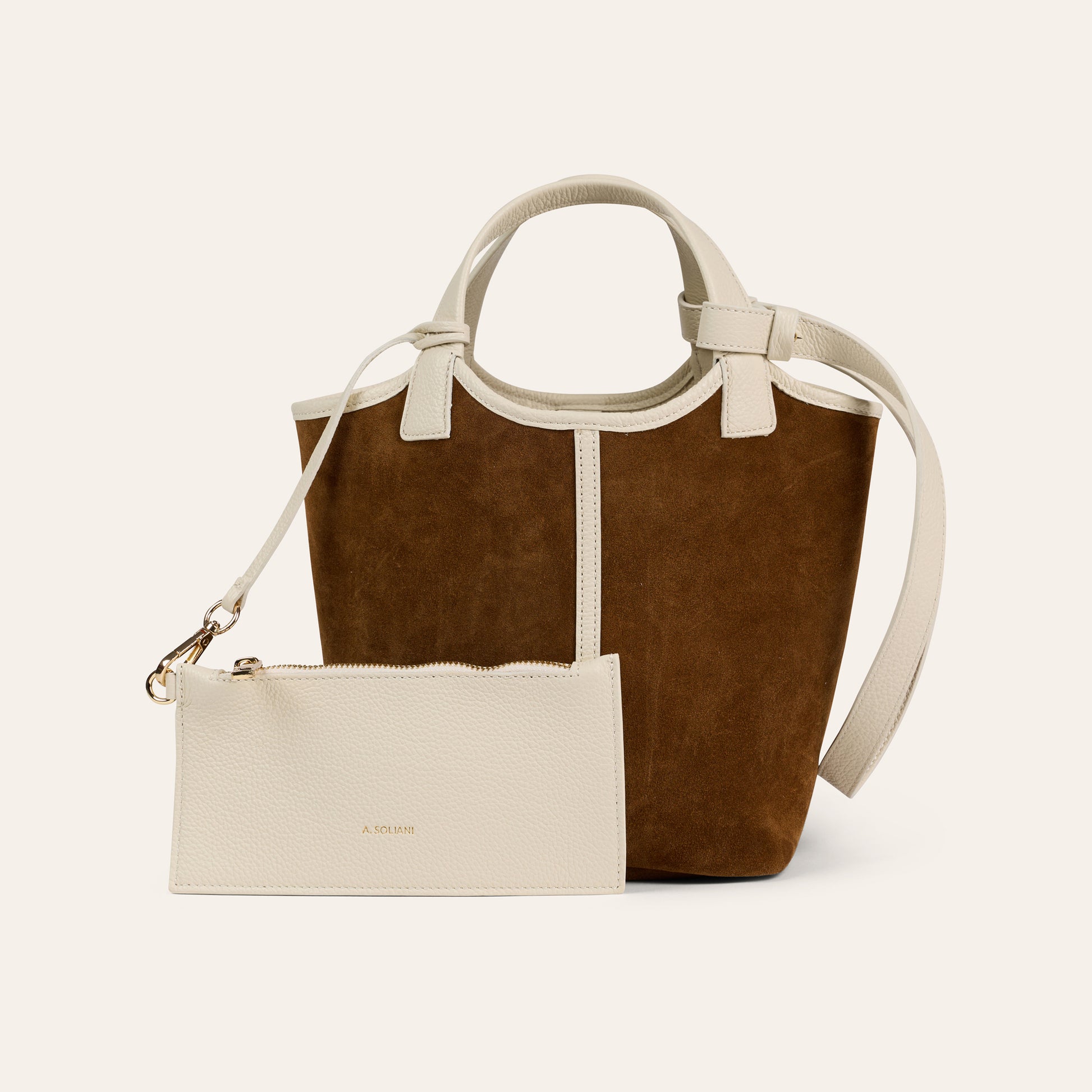 Portofino-Ivory/Amaretto Suede