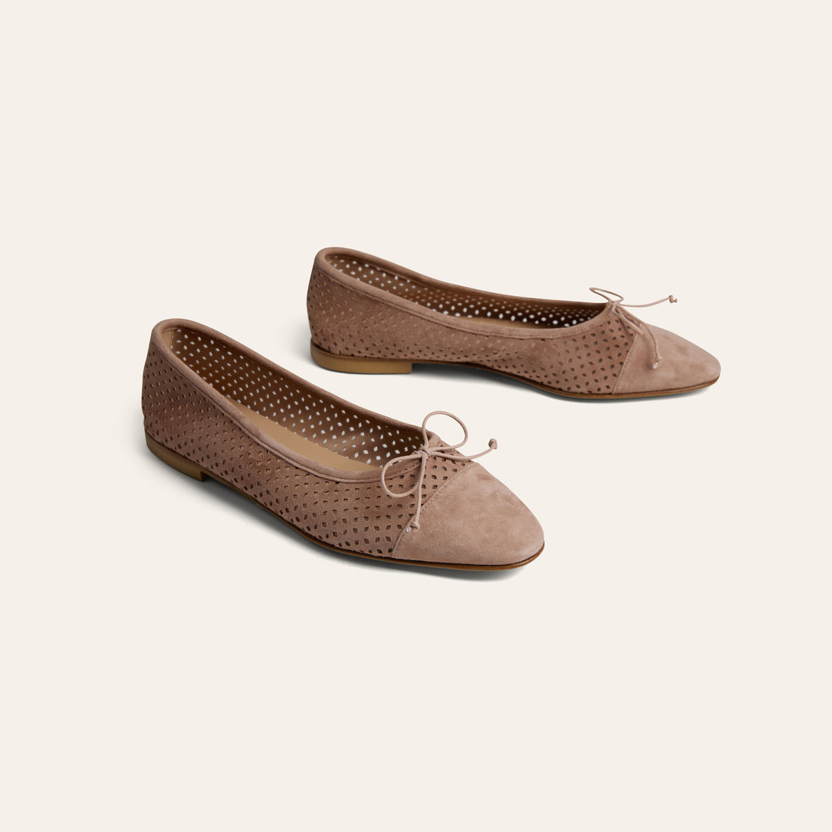 Como - Perforated Rose Wind Suede