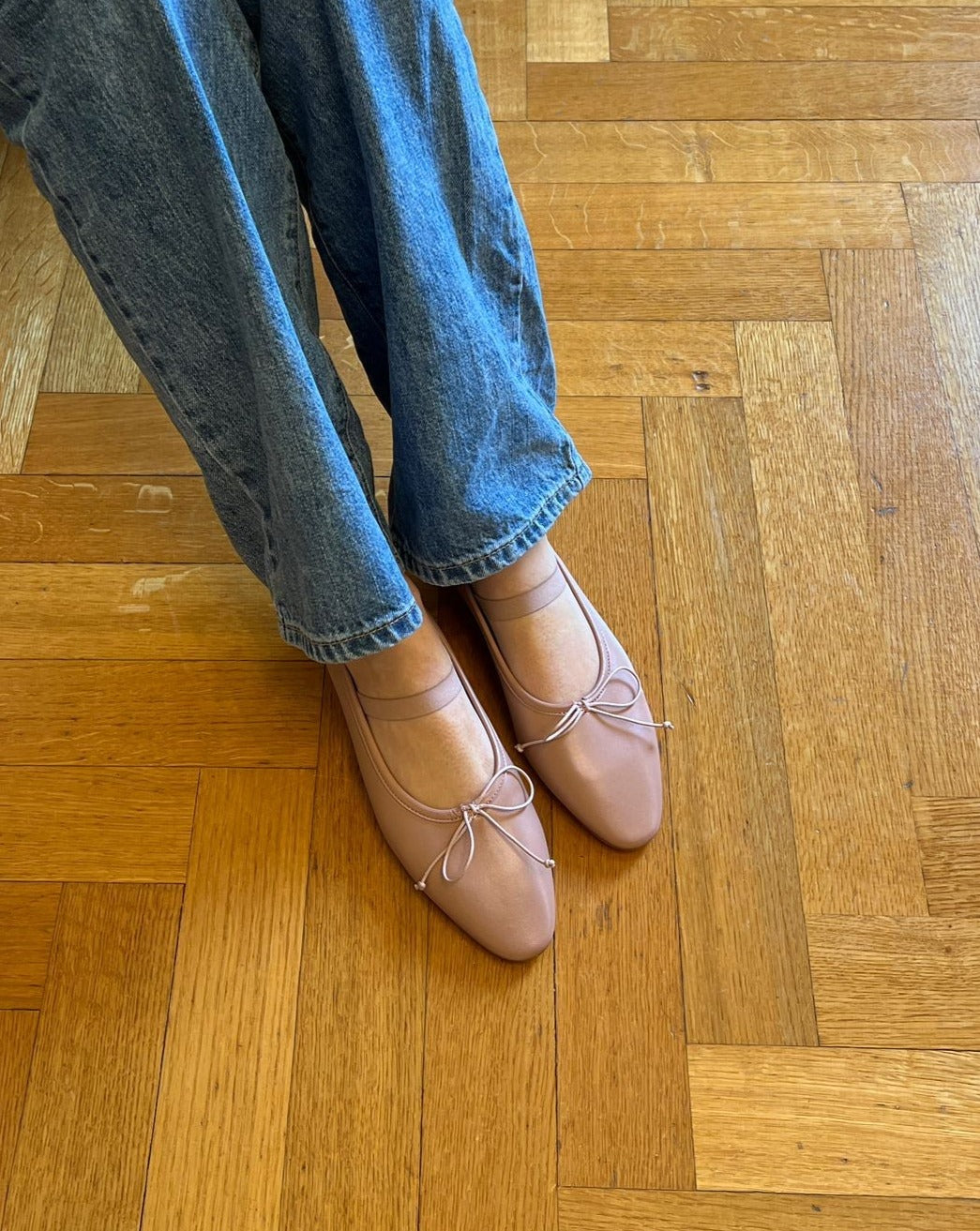 Como Strap Ballet Flats in Nude