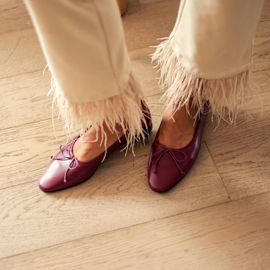 Leather Ballet Flats on model