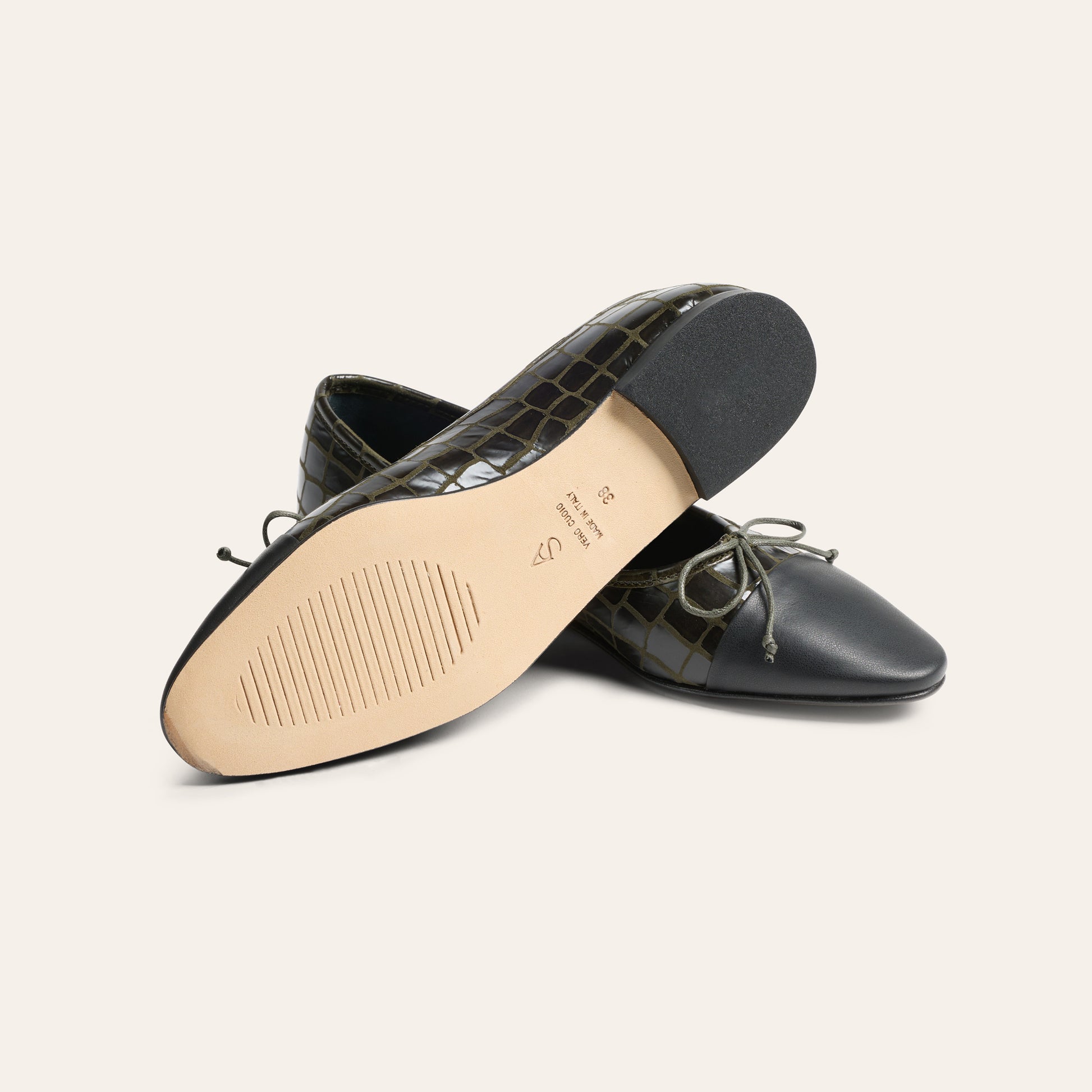 Como - Olive Croc/Black