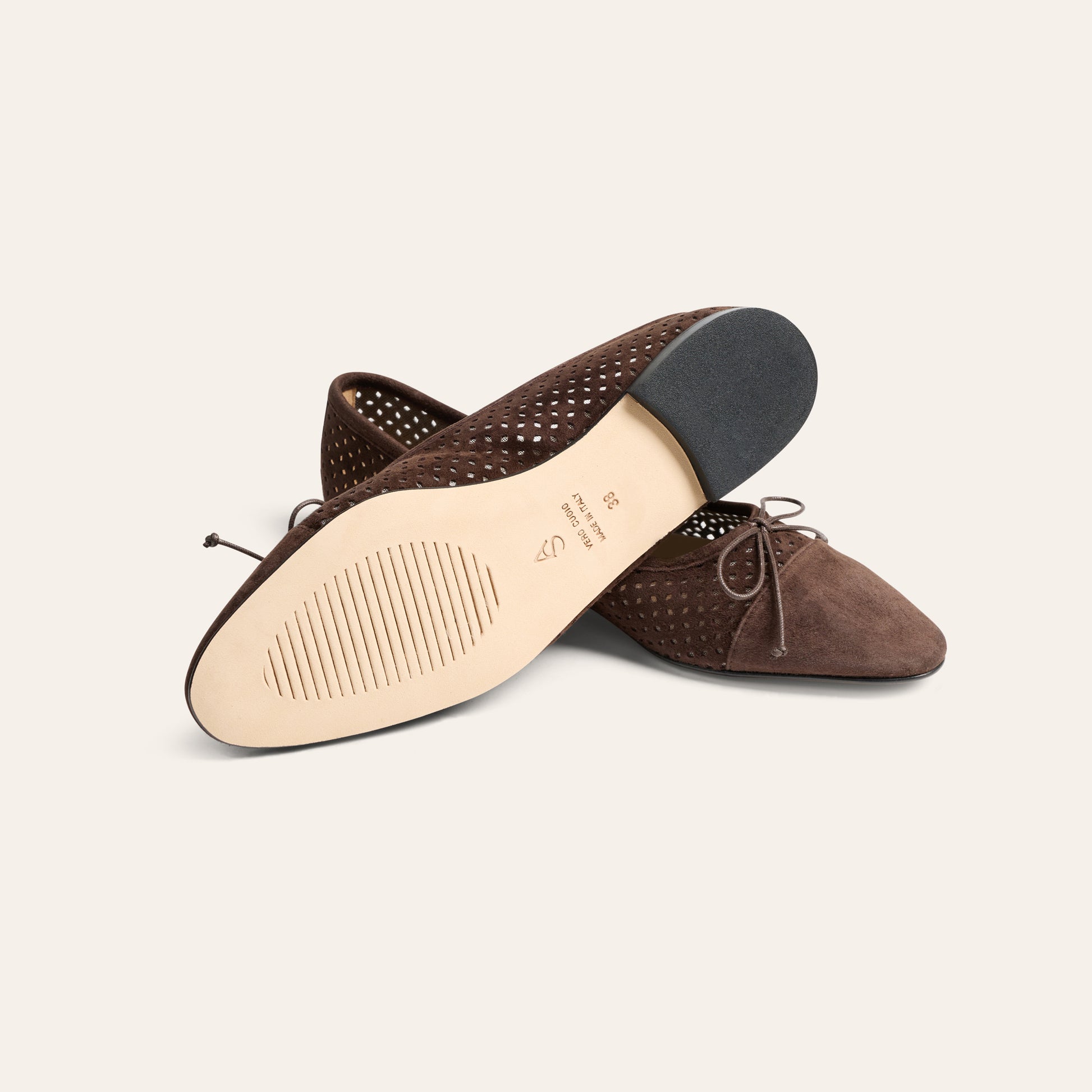 Como - Perforated Chocolate Suede