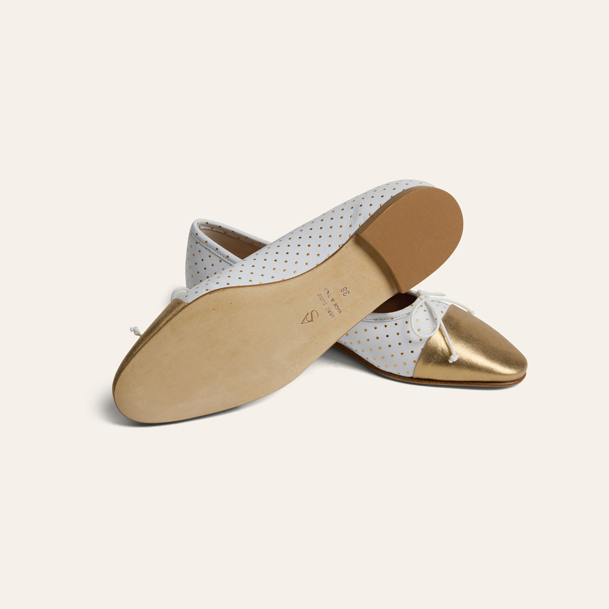 Como - White Dotted/Gold