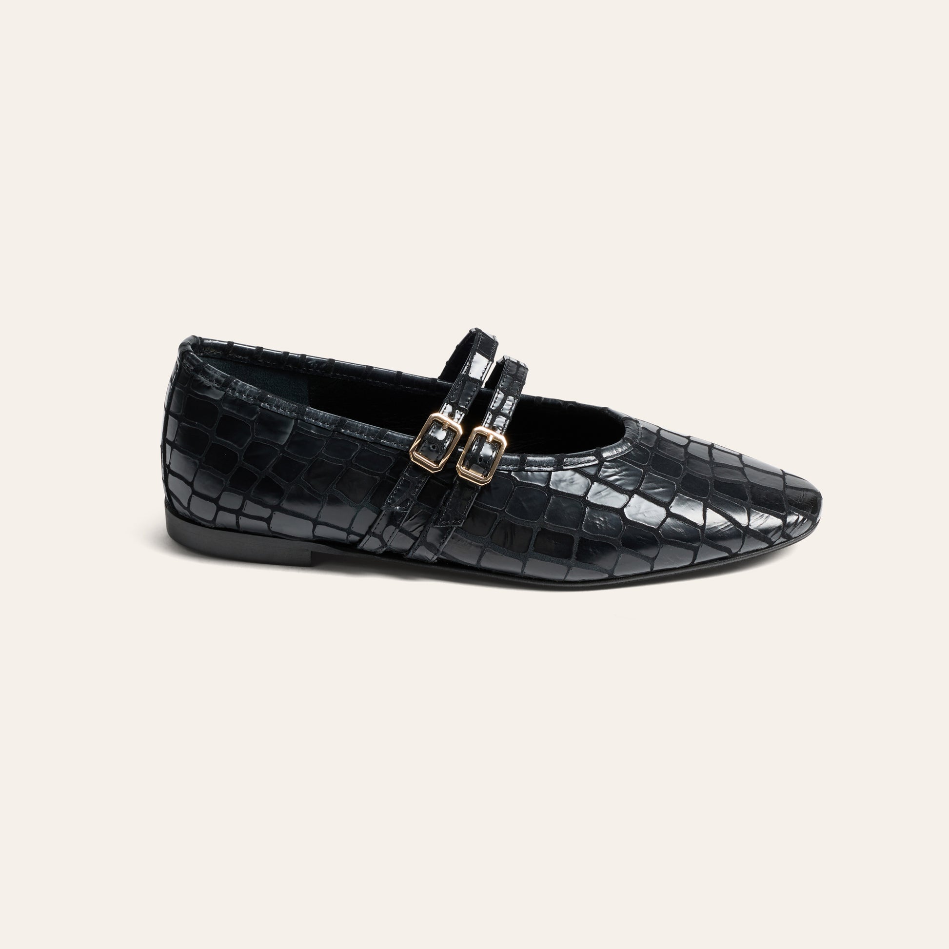 Cori 2 Buckle - Black Croc