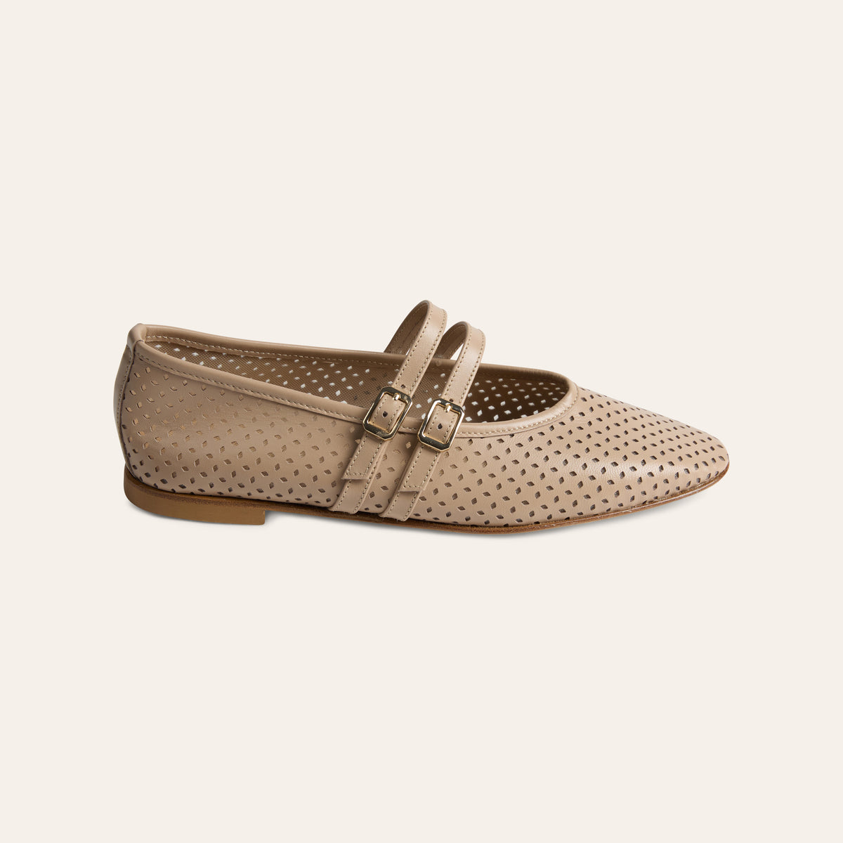Cori 2 Buckle - Perforated Beige