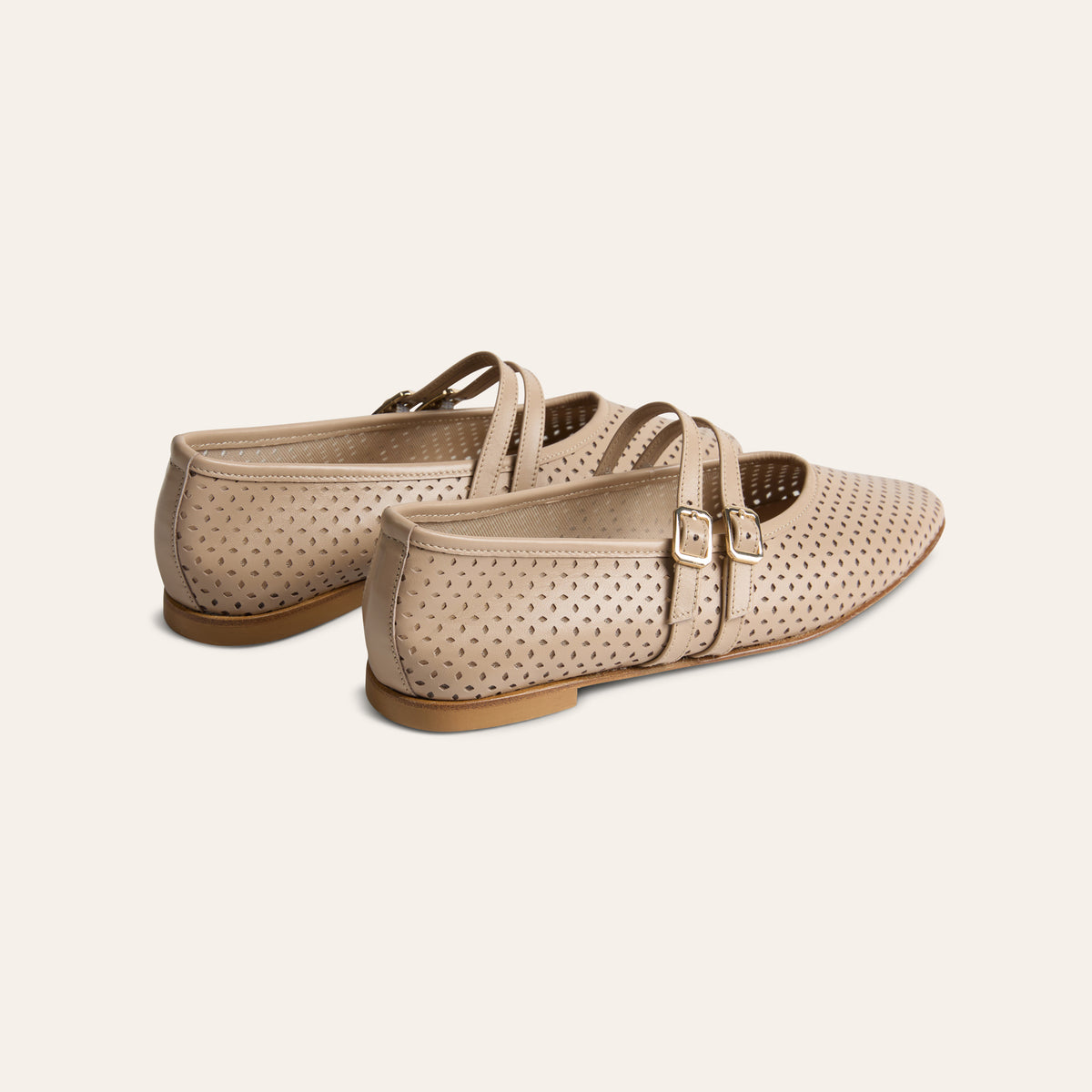 Cori 2 Buckle - Perforated Beige
