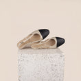 Load image into Gallery viewer, Capri Slingback In Beige Black Twill
