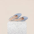 Load image into Gallery viewer, Capri Slingback In Printed Suede Denim
