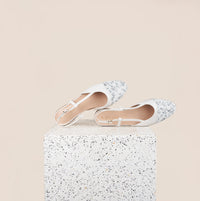 Capri Leather Slingback In Ivory/ Forest Flowers 