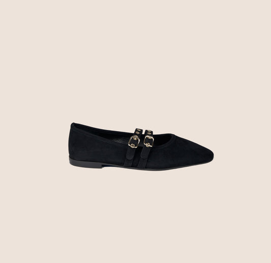 Como 2 Buckle - Black Suede