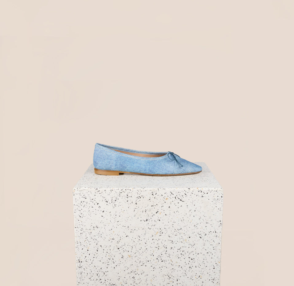 Como Ballet Flats in Blue Denim