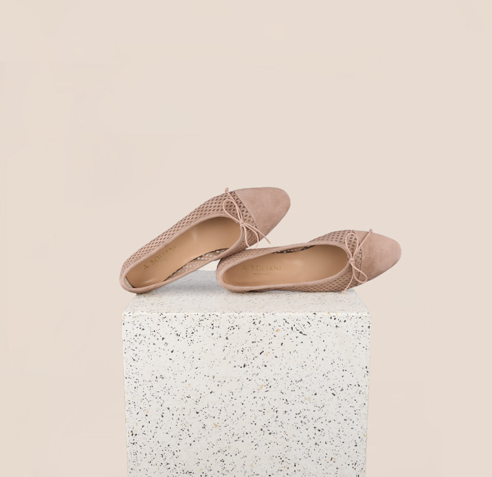 Como Ballet Flats with Suede captoe