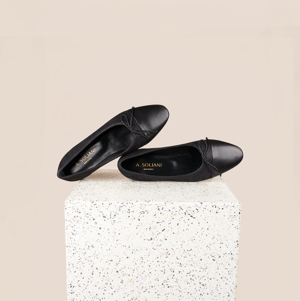 Como Black Leather Flats | Made in Italy