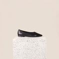 Load image into Gallery viewer, Como Italian Leather Flats in Black Leather/Suede Side
