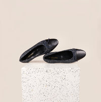 Como - Tweed/Black Leather