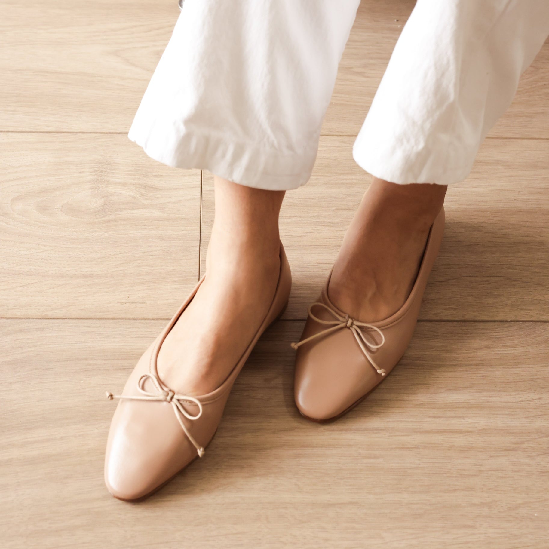 Flats Como Naturale Leather