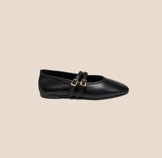 Cori 2 Buckle - Black Leather