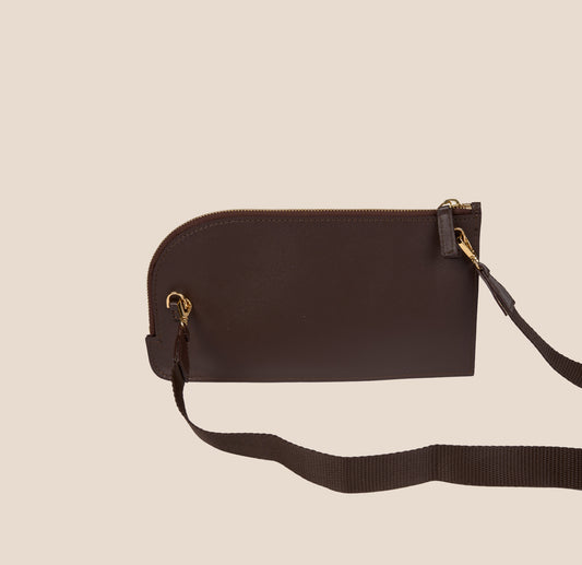 Crossover Bag - Chocolate leather (Shipping December 16-19)