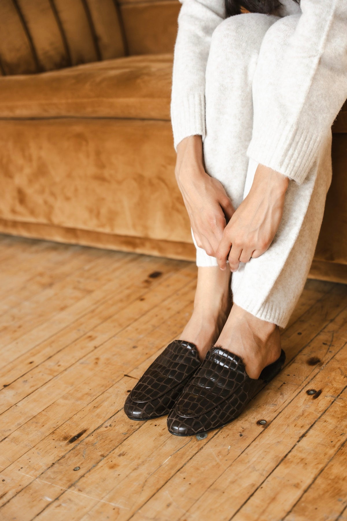 Alba Shearling - Chocolate Croc