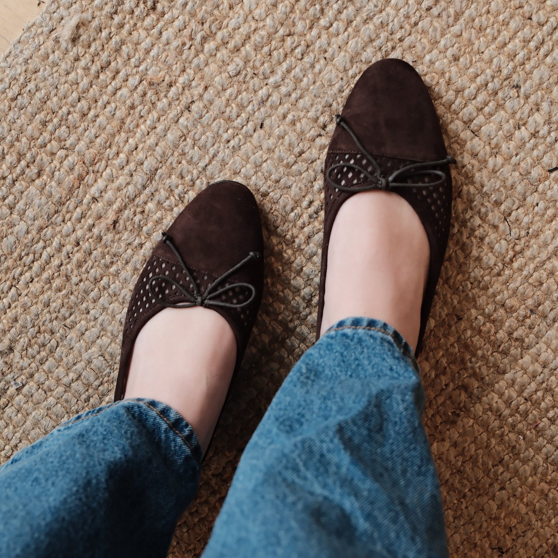 Como - Perforated Chocolate Suede