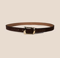 Load image into Gallery viewer, Belt -  Gold Buckle Twist Chocolate Suede
