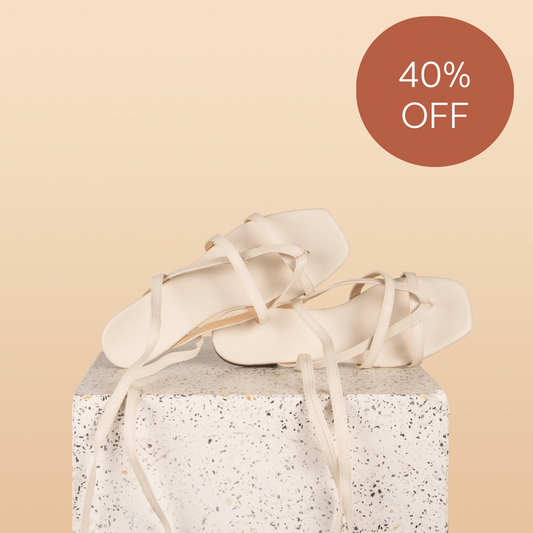 Doria - Ivory Nappa Sandals SAMPLE SALE - FINAL SALE