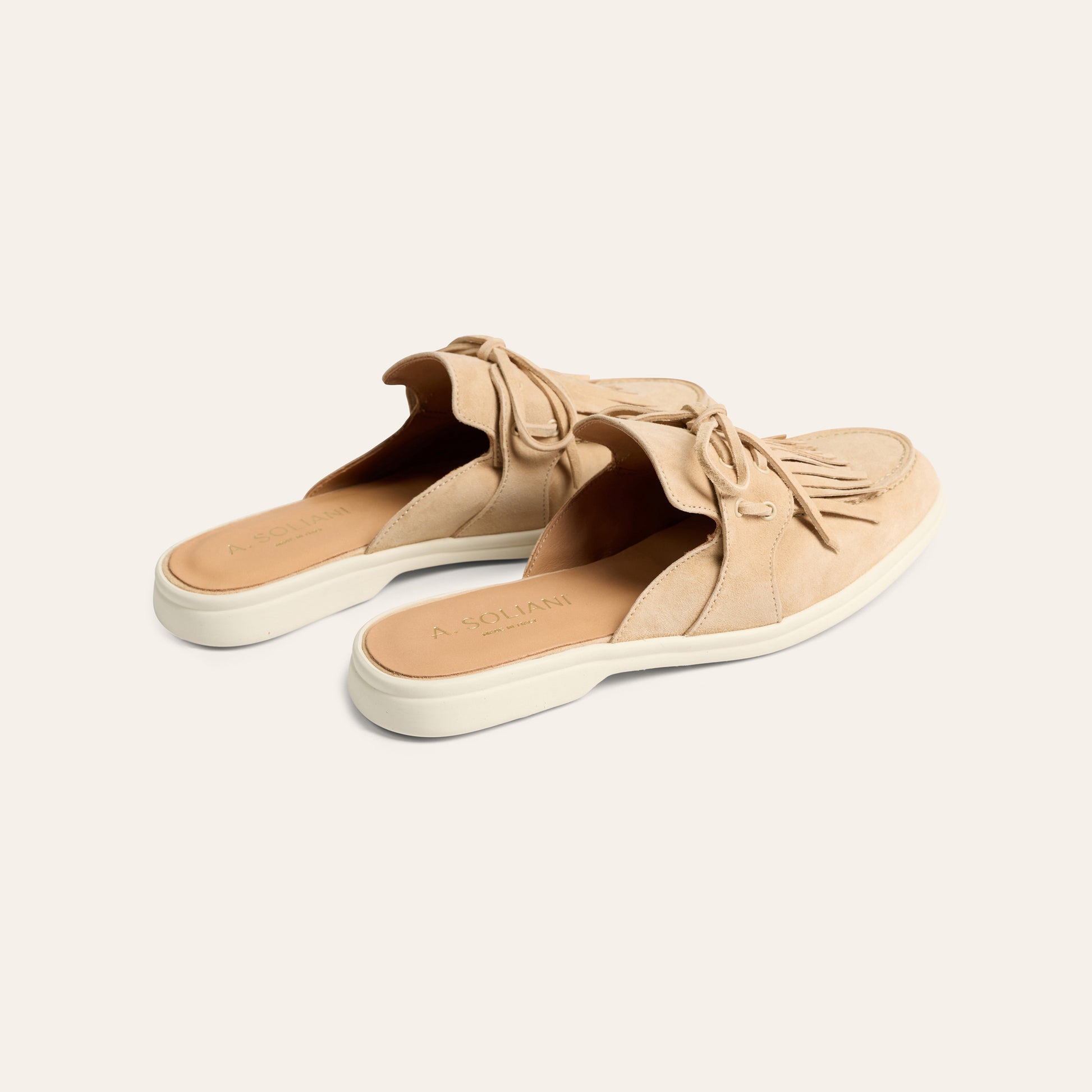 Lisa Slide Fringe - Sand Suede