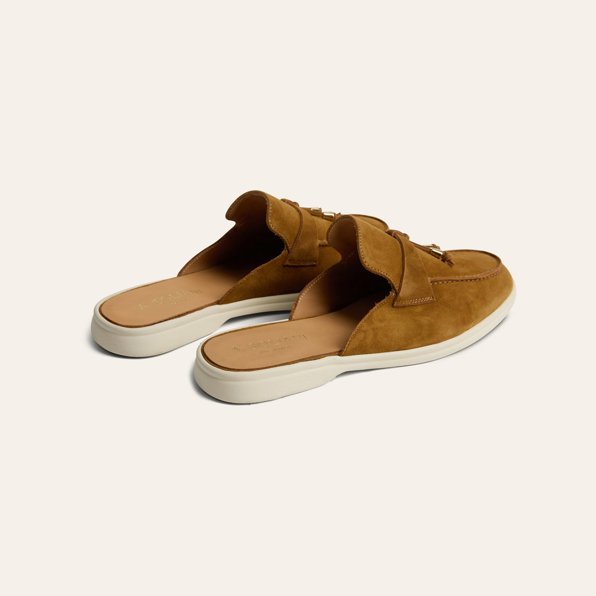 Lisa Slide Sneaker Tassels - Bronze Suede