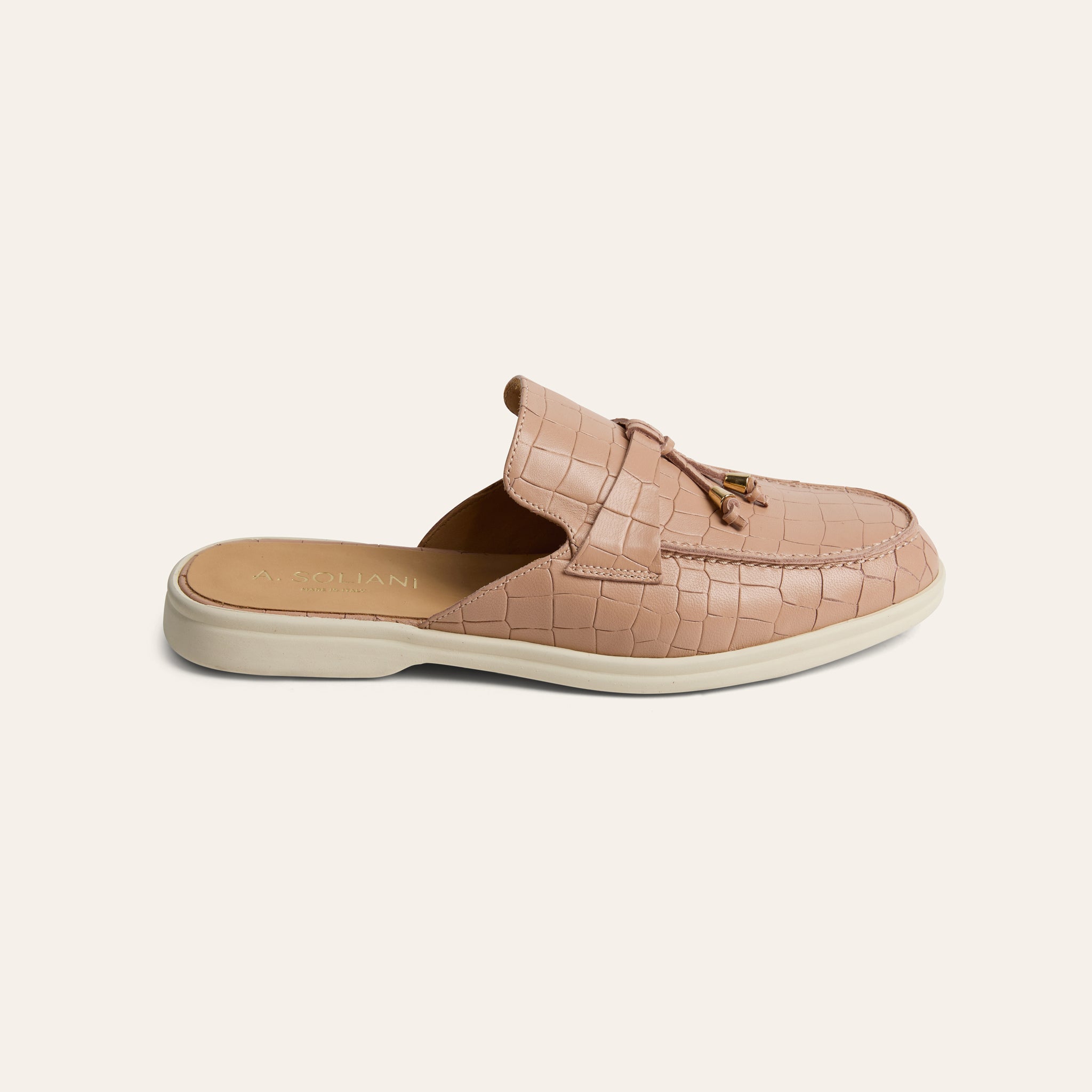 Lisa Slide Sneaker Tassels - Nude croc