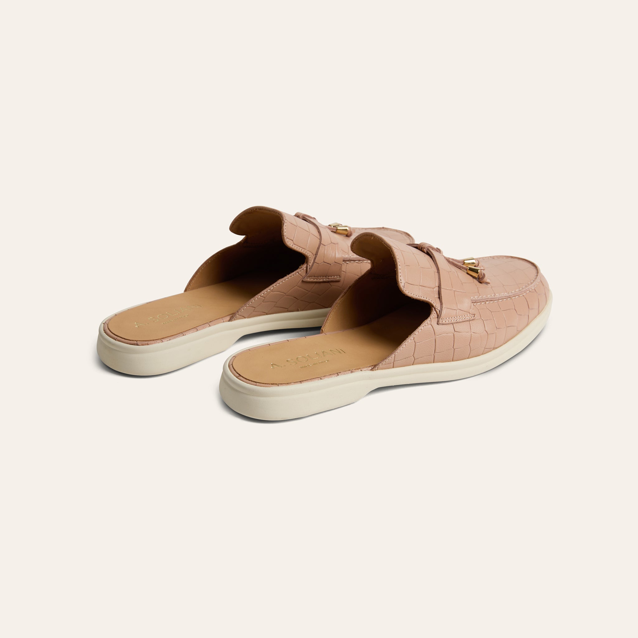 Lisa Slide Sneaker Tassels - Nude croc