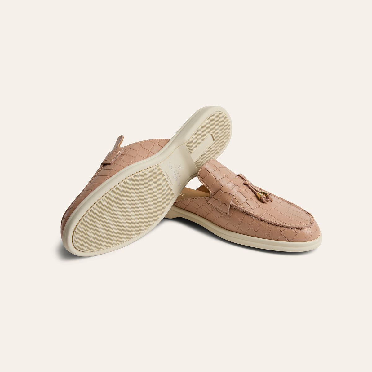 Lisa Slide Sneaker Tassels - Nude Croc