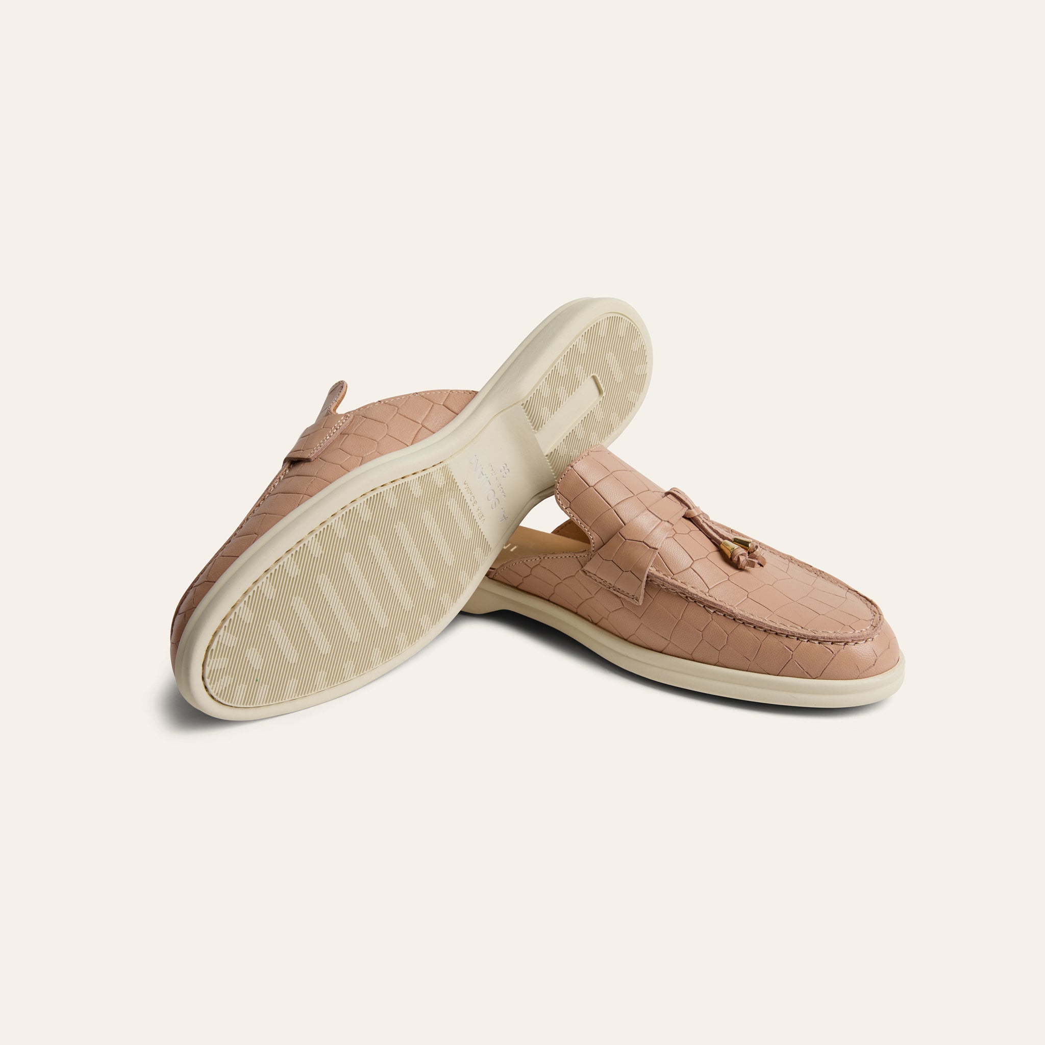 Lisa Slide Sneaker Tassels - Nude croc
