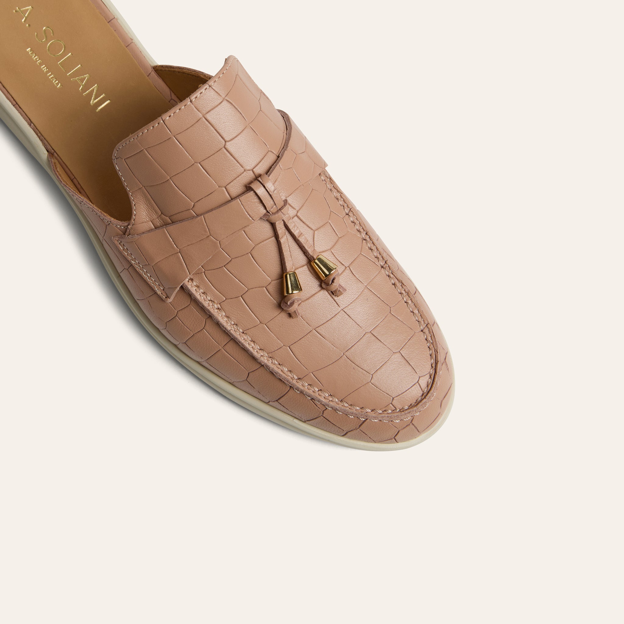 Lisa Slide Sneaker Tassels - Nude croc