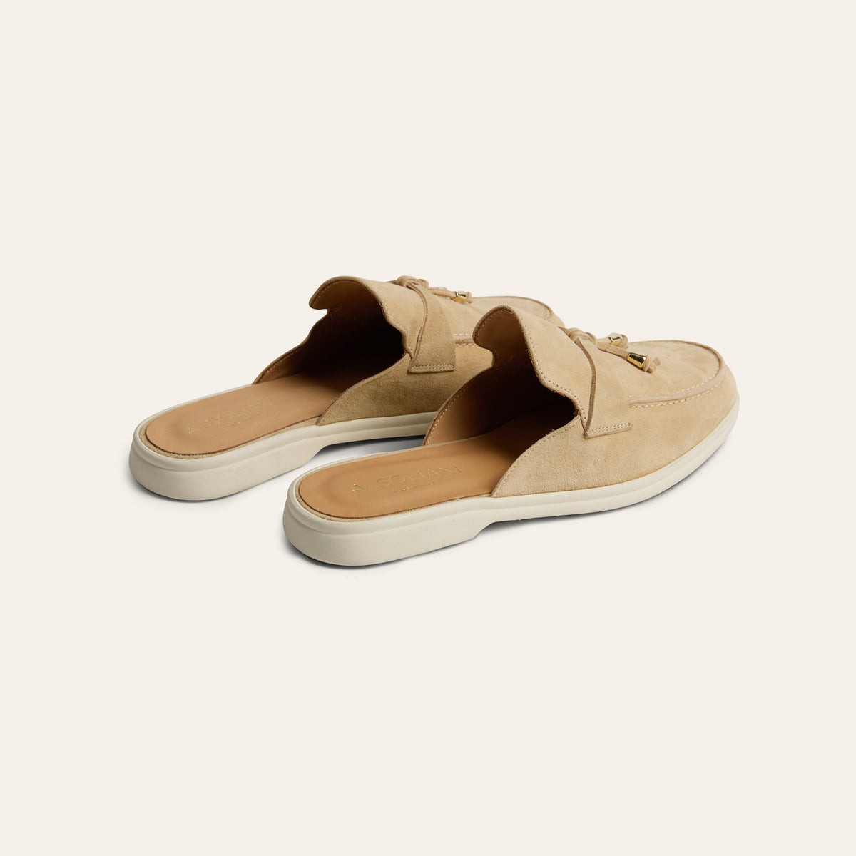 Lisa Slide Sneaker Tassels - Sand Suede