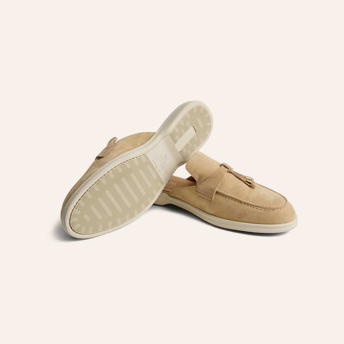 Lisa Slide Sneaker Tassels - Sand Suede