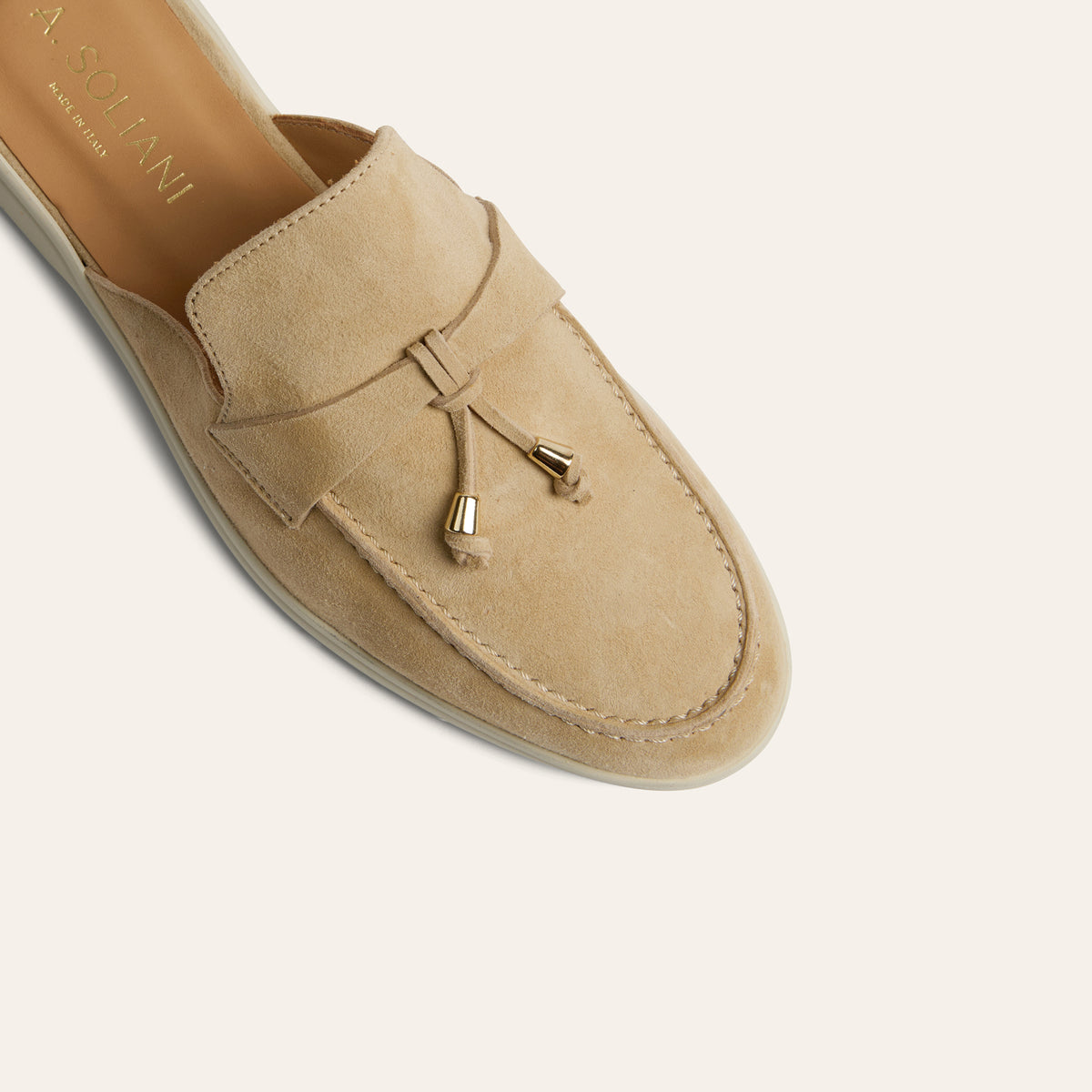 Lisa Slide Sneaker Tassels - Sand Suede