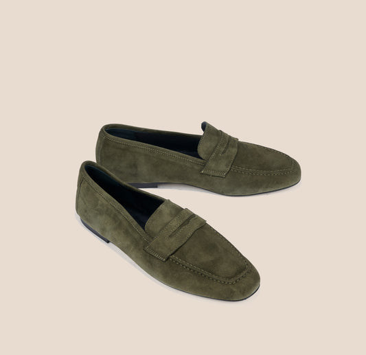 Lodi Due - Army Green Suede