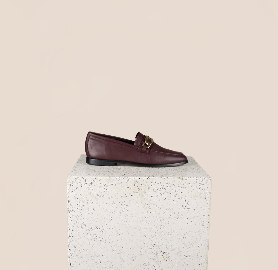 Lodi Due Chain  Bordeaux Loafers Italian Leather