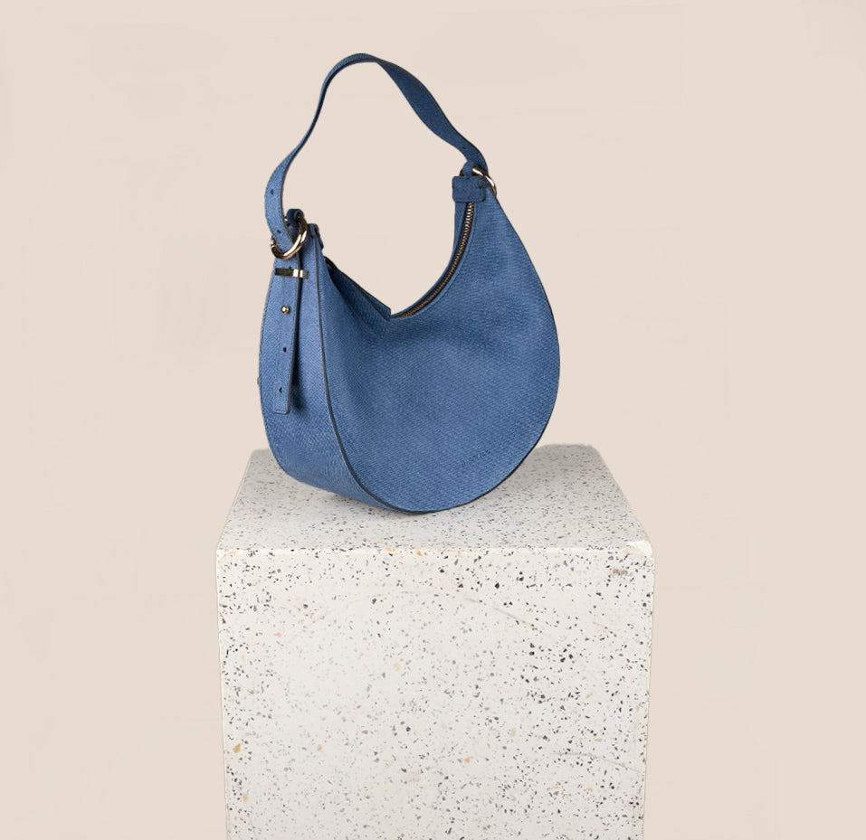 Luna Denim Suede Crossover Bag