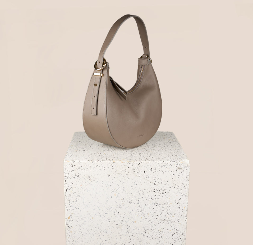 Luna Taupe Crossbody Bag