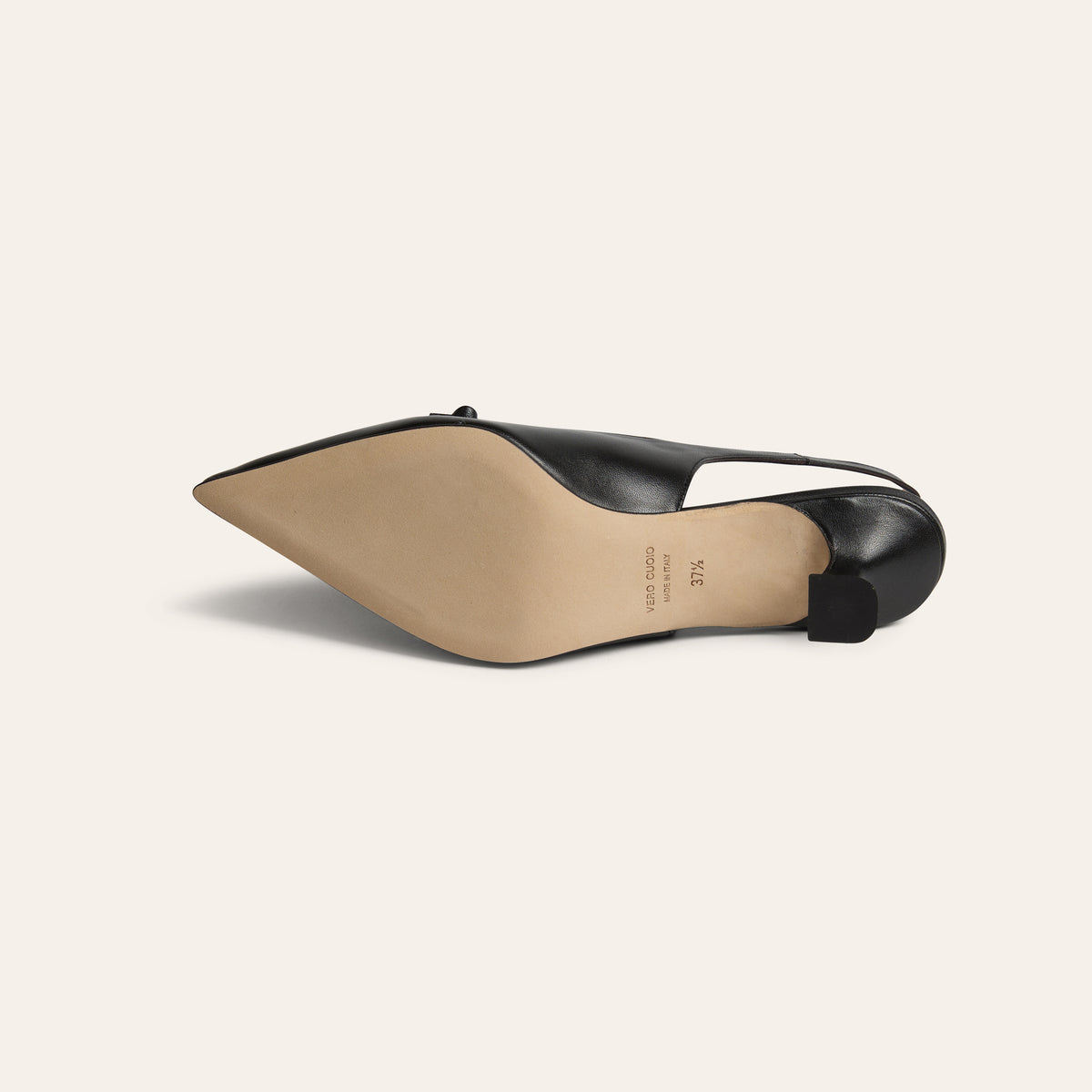 Pescara - Black Leather Kitten Heels