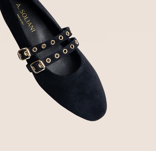 Como 2 Buckle - Black Suede