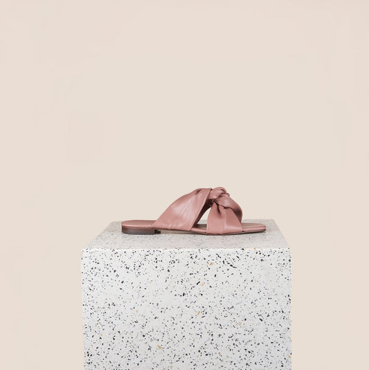 Rodi Leather Sandals in Dusty Rose Side