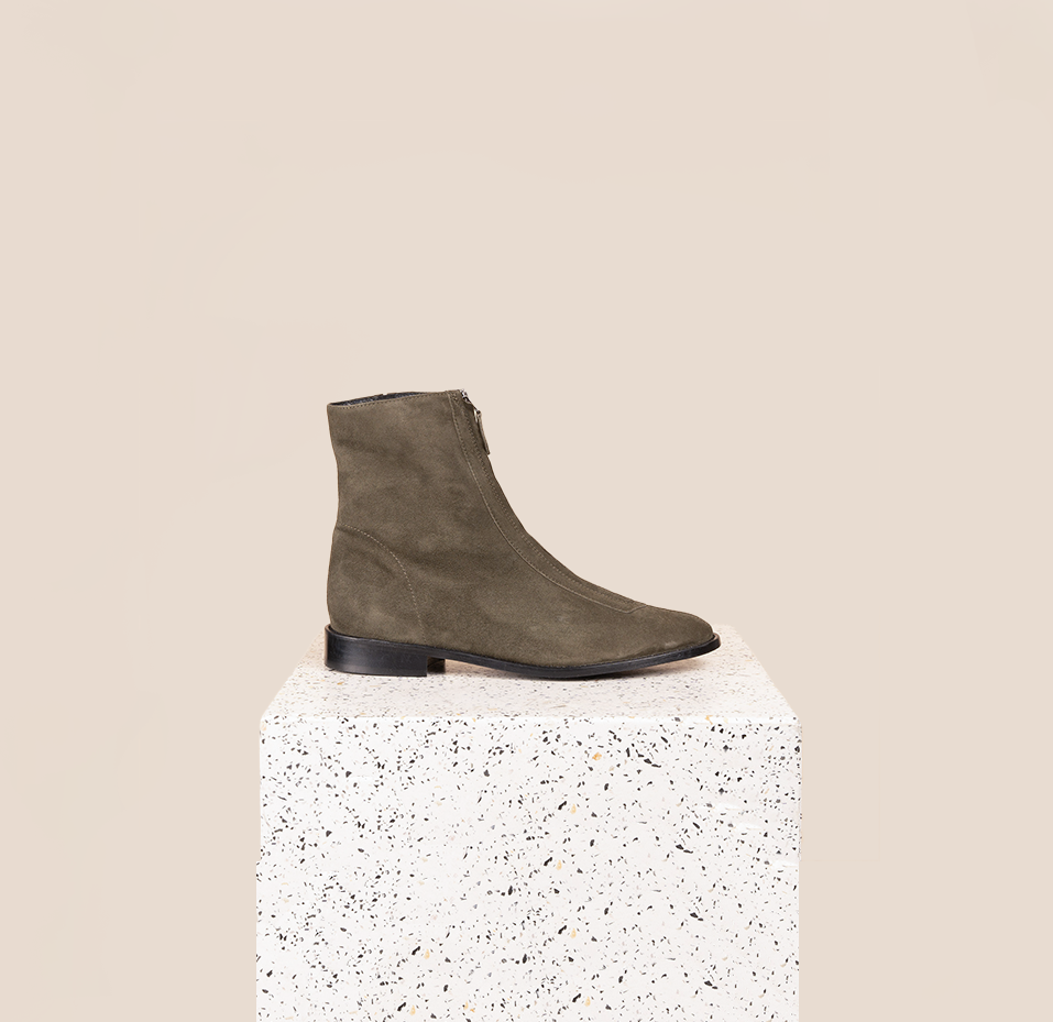 Roma Due - Army Green Suede