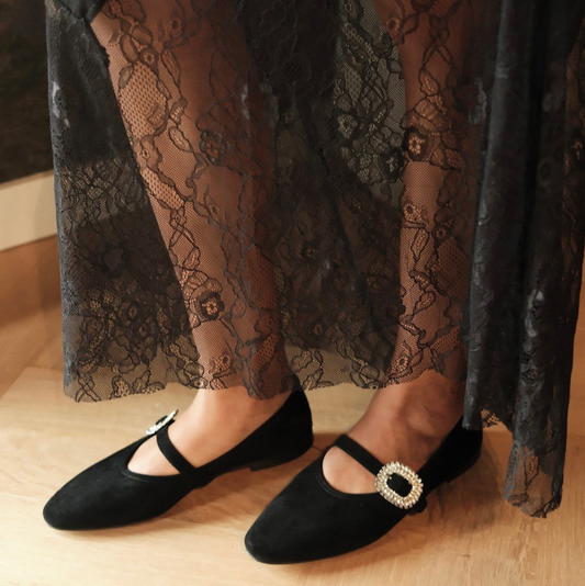Gemma - Black Suede