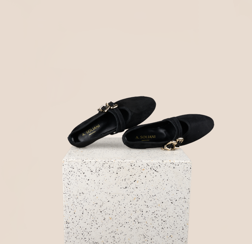 Udine Black Suede Front