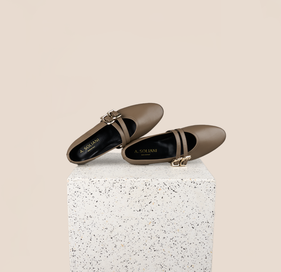 Udine Taupe Ballet Flats 