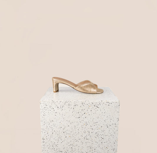 Verona Gold Slide Block Heel