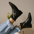 Load image into Gallery viewer, Genova Black Leather Booties 
