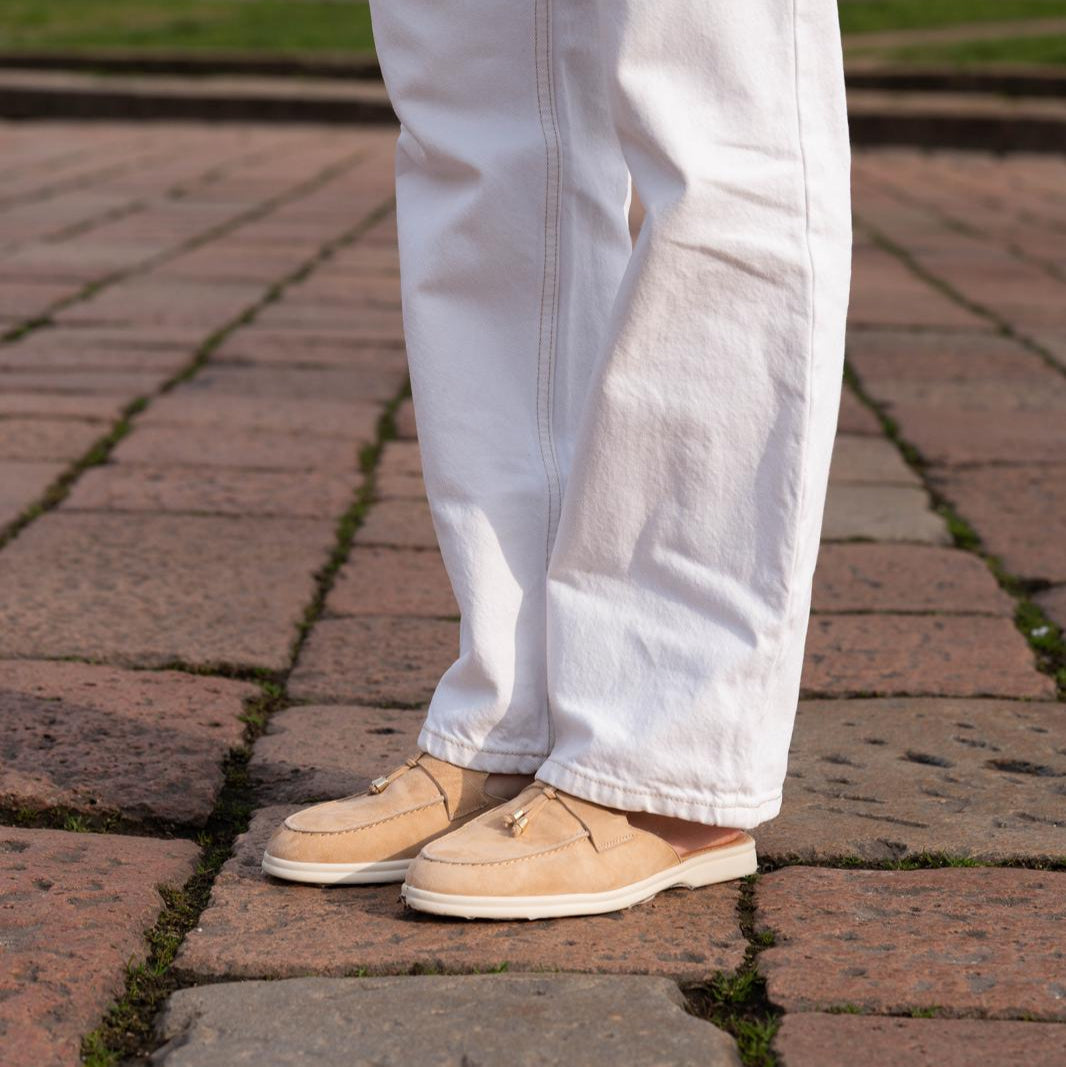 Lisa Slide Sneaker Tassels - Sand